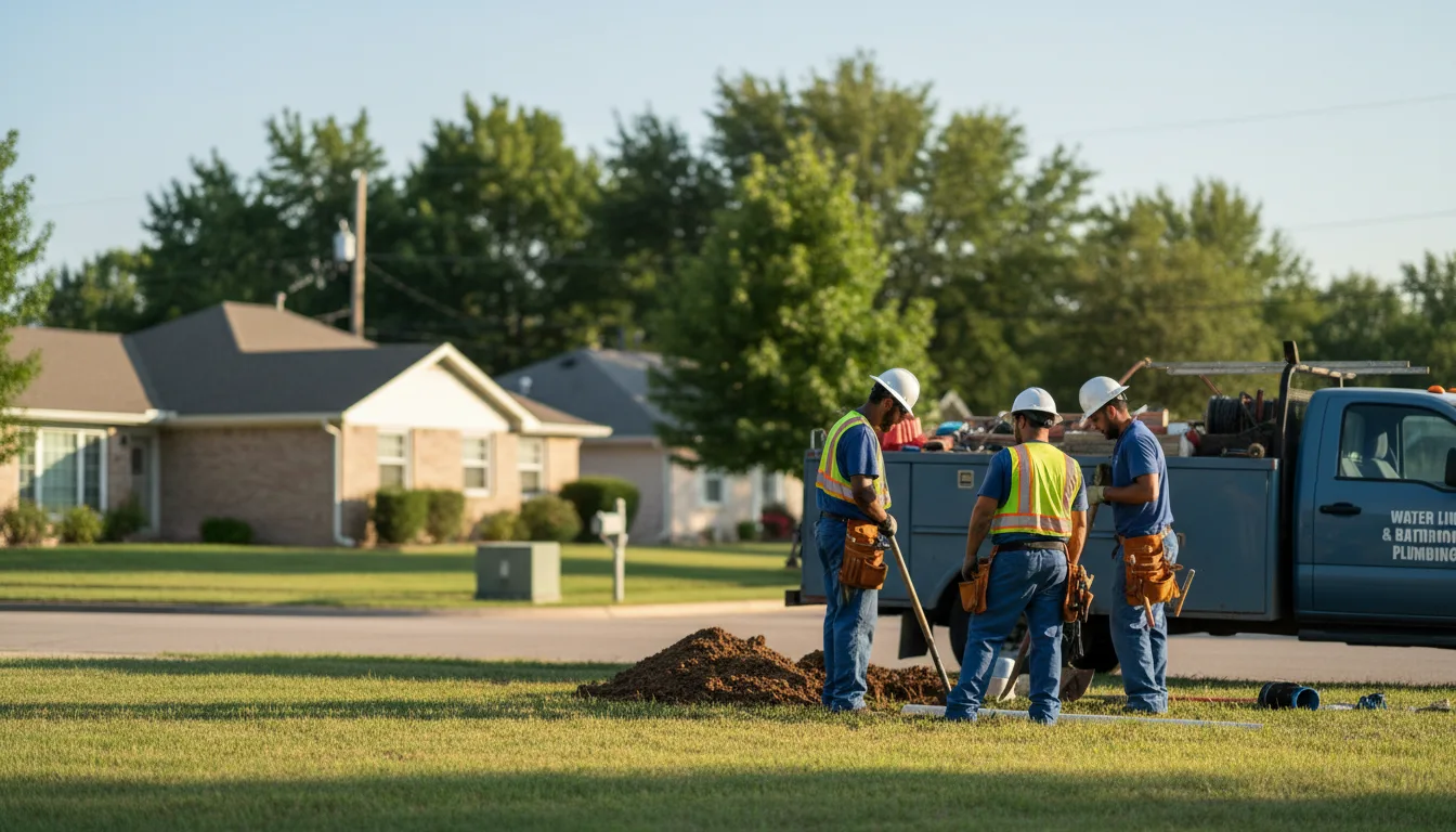Residential water line and bathroom plumbing service in Brookline, MO